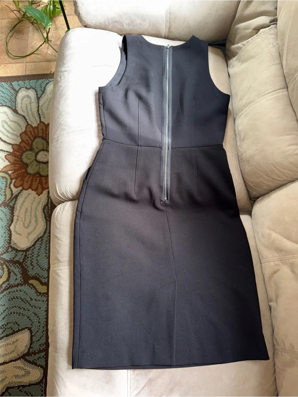 LOFT Black Sleeveless Midi Sheath Dress
